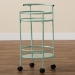 Baxton Studio Newell Mid-Century Modern Mint Green Finished Metal 2-Tier Kitchen Cart - BSOLCF20171-Mint Green-Cart