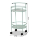 Baxton Studio Newell Mid-Century Modern Mint Green Finished Metal 2-Tier Kitchen Cart - BSOLCF20171-Mint Green-Cart