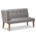 Baxton Studio Stewart Mid-Century Modern Grey Velvet Upholstered and Walnut Brown Finished Wood 5-Piece Dining Set - BSOBBT8062-Grey Velvet/Walnut-5PC Dining Nook Set