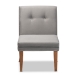 Baxton Studio Stewart Mid-Century Modern Grey Velvet Upholstered and Walnut Brown Finished Wood 5-Piece Dining Set - BSOBBT8062-Grey Velvet/Walnut-5PC Dining Nook Set