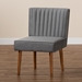 Baxton Studio Alvis Mid-Century Modern Grey Velvet Upholstered and Walnut Brown Finished Wood Dining Chair - BSOBBT8063-Grey Velvet/Walnut-CC