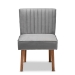 Baxton Studio Alvis Mid-Century Modern Grey Velvet Upholstered and Walnut Brown Finished Wood 5-Piece Dining Nook Set - BSOBBT8063-Grey Velvet/Walnut-5PC Dining Nook Set