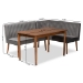 Baxton Studio Alvis Mid-Century Modern Grey Velvet Upholstered and Walnut Brown Finished Wood 3-Piece Dining Nook Set - BSOBBT8063-Grey Velvet/Walnut-3PC Dining Nook Set