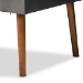 Baxton Studio Alvis Mid-Century Modern Grey Velvet Upholstered and Walnut Brown Finished Wood 3-Piece Dining Nook Set - BSOBBT8063-Grey Velvet/Walnut-3PC Dining Nook Set