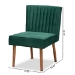 Baxton Studio Alvis Mid-Century Modern Emerald Green Velvet Upholstered and Walnut Brown Finished Wood Dining Chair - BSOBBT8063-Emerald Velvet/Walnut-CC