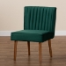 Baxton Studio Alvis Mid-Century Modern Emerald Green Velvet Upholstered and Walnut Brown Finished Wood Dining Chair - BSOBBT8063-Emerald Velvet/Walnut-CC