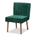 Baxton Studio Alvis Mid-Century Modern Emerald Green Velvet Upholstered and Walnut Brown Finished Wood 5-Piece Dining Nook Set - BSOBBT8063-Emerald Velvet/Walnut-5PC Dining Nook Set