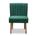 Baxton Studio Alvis Mid-Century Modern Emerald Green Velvet Upholstered and Walnut Brown Finished Wood 5-Piece Dining Nook Set - BSOBBT8063-Emerald Velvet/Walnut-5PC Dining Nook Set