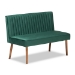 Baxton Studio Alvis Mid-Century Modern Emerald Green Velvet Upholstered and Walnut Brown Finished Wood 4-Piece Dining Nook Set - BSOBBT8063-Emerald Velvet/Walnut-4PC Dining Nook Set