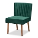 Baxton Studio Alvis Mid-Century Modern Emerald Green Velvet Upholstered and Walnut Brown Finished Wood 4-Piece Dining Nook Set - BSOBBT8063-Emerald Velvet/Walnut-4PC Dining Nook Set