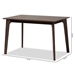 Baxton Studio Seneca Modern and Contemporary Dark Brown Finished Wood Dining Table - BSOBW19-02T-Cappuccino-47-IN-DT