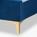 Baxton Studio Serrano Contemporary Glam and Luxe Navy Blue Velvet Fabric Upholstered and Gold Metal Queen Size Platform Bed - BSOBBT61079.11-Navy Blue Velvet/Gold-Queen