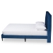 Baxton Studio Gothard Modern and Contemporary Navy Blue Velvet Fabric Upholstered and Dark Brown Finished Wood King Size Platform Bed - BSODV20811-Navy Blue Velvet-King