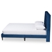 Baxton Studio Gothard Modern and Contemporary Navy Blue Velvet Fabric Upholstered and Dark Brown Finished Wood Queen Size Platform Bed - BSODV20811-Navy Blue Velvet-Queen