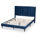 Baxton Studio Gothard Modern and Contemporary Navy Blue Velvet Fabric Upholstered and Dark Brown Finished Wood King Size Platform Bed - BSODV20811-Navy Blue Velvet-King