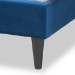 Baxton Studio Gothard Modern and Contemporary Navy Blue Velvet Fabric Upholstered and Dark Brown Finished Wood King Size Platform Bed - BSODV20811-Navy Blue Velvet-King