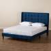 Baxton Studio Gothard Modern and Contemporary Navy Blue Velvet Fabric Upholstered and Dark Brown Finished Wood King Size Platform Bed - BSODV20811-Navy Blue Velvet-King