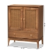Baxton Studio Ramiel Mid-Century Modern Ash Walnut Finished Wood and Rattan 1-Drawer Sideboard - BSOMG9005-Ash Walnut/Rattan-Sideboard