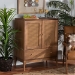 Baxton Studio Ramiel Mid-Century Modern Ash Walnut Finished Wood and Rattan 1-Drawer Sideboard - BSOMG9005-Ash Walnut/Rattan-Sideboard