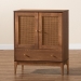 Baxton Studio Ramiel Mid-Century Modern Ash Walnut Finished Wood and Rattan 1-Drawer Sideboard - BSOMG9005-Ash Walnut/Rattan-Sideboard