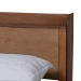 Baxton Studio Decker Mid-Century Modern Transitional Walnut Brown Finished Wood Queen Size Platform Bed with Charging Station - BSOMG0081S-Walnut-Queen