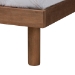 Baxton Studio Decker Mid-Century Modern Transitional Walnut Brown Finished Wood Queen Size Platform Bed with Charging Station - BSOMG0081S-Walnut-Queen