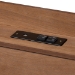 Baxton Studio Decker Mid-Century Modern Transitional Walnut Brown Finished Wood Queen Size Platform Bed with Charging Station - BSOMG0081S-Walnut-Queen