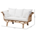 bali & pari Edana Modern Bohemian Natural Rattan Sofa With Cushion - BSODC151023-Rattan-SF