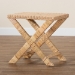 bali & pari Farica Modern Bohemian Natural Rattan And Mahogany Accent Bench - BSODC9050-Rattan-Bench