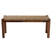 bali & pari Hermes Mid-Century Modern Transitional Natural Seagrass and Mahogany Wood Bench - BSODC9052-Seagrass-Bench