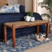 bali & pari Hermes Mid-Century Modern Transitional Natural Seagrass and Mahogany Wood Bench - BSODC9052-Seagrass-Bench