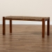 bali & pari Hermes Mid-Century Modern Transitional Natural Seagrass and Mahogany Wood Bench - BSODC9052-Seagrass-Bench