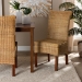 bali & pari Shamara Modern Bohemian Natural Rattan and Mahogany Wood Dining Chair - BSODC9001-Rattan-DC