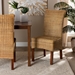 Baxton Studio Shamara Modern Bohemian Natural Rattan and Mahogany Wood Dining Chair - BSODC9001-Rattan-DC
