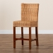 bali & pari Racquel Modern Bohemian Natural Rattan and Mahogany Wood Counter Stool - BSODC9002-Rattan-CS