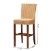 bali & pari Racquel Modern Bohemian Natural Rattan and Mahogany Wood Bar Stool - BSODC9003-Rattan-BS