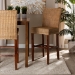 bali & pari Racquel Modern Bohemian Natural Rattan and Mahogany Wood Bar Stool - BSODC9003-Rattan-BS