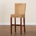 bali & pari Racquel Modern Bohemian Natural Rattan and Mahogany Wood Bar Stool - BSODC9003-Rattan-BS