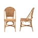 bali & pari Neola Modern Bohemian Natural Rattan 2-Piece Dining Chair Set - BSO12737-Rattan-DC