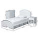 Baxton Studio Elise Classic and Transitional White Finished Wood Twin Size 3-Piece Bedroom Set - BSOMG0038-White-Twin-3PC Set