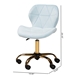 Baxton Studio Savara Contemporary Glam and Luxe Aqua Velvet Fabric and Gold Metal Swivel Office Chair - BSONF01-Aqua Velvet/Gold-Office Chair