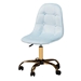Baxton Studio Kabira Contemporary Glam and Luxe Aqua Velvet Fabric and Gold Metal Swivel Office chair
