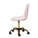 Baxton Studio Kabira Contemporary Glam and Luxe Blush Pink Velvet Fabric and Gold Metal Swivel Office chair - BSONF02-Blush Velvet/Gold-Office Chair