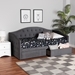 Baxton Studio Mansi Modern and Contemporary Grey Velvet Fabric Upholstered Full Size 2-Drawer Daybed - BSOMansi-Grey Velvet Daybed-Full