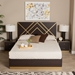 Baxton Studio Arcelia Contemporary Glam and Luxe Two-Tone Dark Brown and Gold Finished Wood Queen Size 3-Piece Bedroom Set - BSOSEBED13032026-Modi Wenge/Gold-Queen-3PC Set