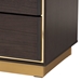 Baxton Studio Arcelia Contemporary Glam and Luxe Two-Tone Dark Brown and Gold Finished Wood Queen Size 4-Piece Bedroom Set with Chest - BSOSEBED13032026-Modi Wenge/Gold-Queen-4PC N/C/D Set