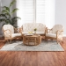 Baxton Studio Aliane Modern Bohemian Natural Brown Antique Rattan 4-Piece Living Room Set - BSODC8041-Rattan-4PC Living Room Set