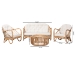 Baxton Studio Aliane Modern Bohemian Natural Brown Antique Rattan 4-Piece Living Room Set - BSODC8041-Rattan-4PC Living Room Set