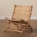 bali & pari Herrara Modern Bohemian Natural Brown Antique Rattan Foldable Lounge Chair - BSODC8053-Rattan-CC