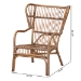 bali & pari Lamaria Modern Bohmenian Natural Brown Antique Rattan Armchair - BSODC9099-Rattan-CC